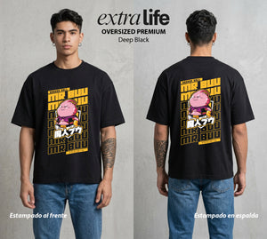 El Poder de las Esferas | El Terror Rosa #00839 - Playera Oversized Premium | Deep Black - Foto en modelo