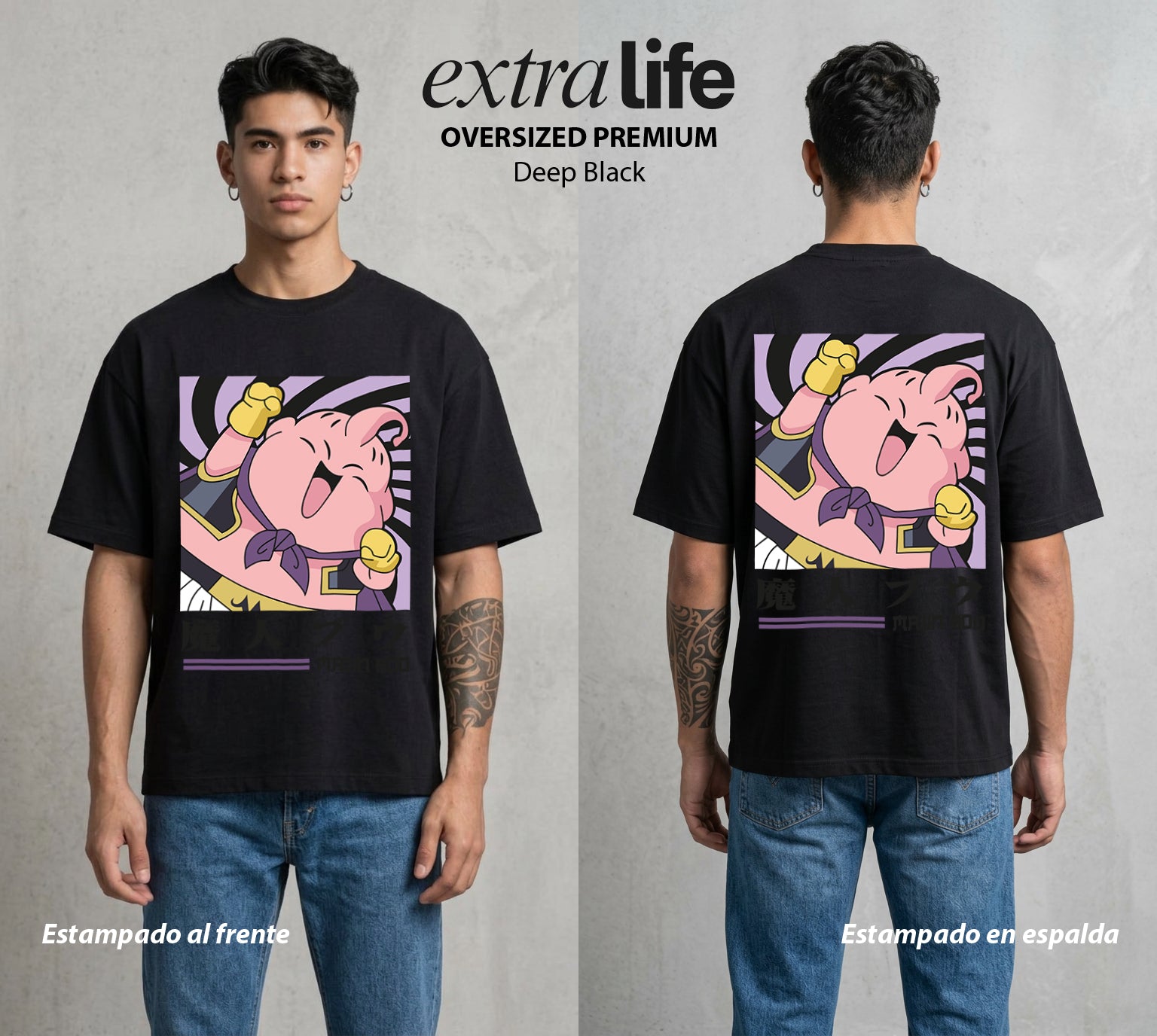 El Poder de las Esferas | Dulce y Destructivo #00840 - Playera Oversized Premium | Deep Black - Foto en modelo
