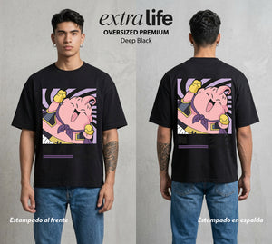 El Poder de las Esferas | Dulce y Destructivo #00840 - Playera Oversized Premium | Deep Black - Foto en modelo