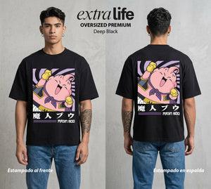 El Poder de las Esferas | La Magia del Caos #00841 - Playera Oversized Premium | Deep Black - Foto en modelo