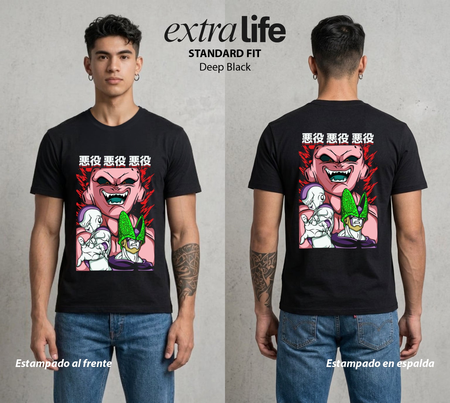 El Poder de las Esferas | La Perfeccion Genetica #00844 - Playera Standard Fit | Deep Black - Foto en modelo