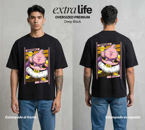 El Poder de las Esferas | El Terror Rosa #00845 - Playera Oversized Premium | Deep Black - Foto en modelo