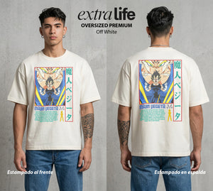 El Poder de las Esferas | El Rival Eterno #00851 - Playera Oversized Premium | Off White - Foto en modelo