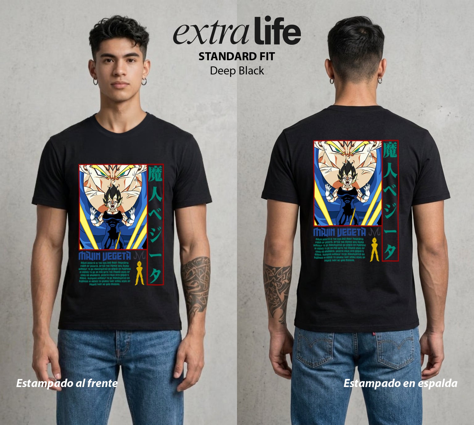 El Poder de las Esferas | El Rival Eterno #00851 - Playera Standard Fit | Deep Black - Foto en modelo