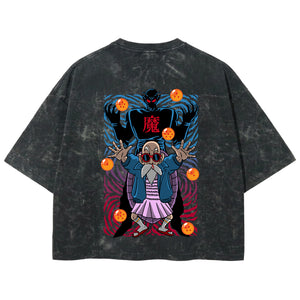 Playera streetwear premium de anime y gaming ExtraLife MX, corte boxy deluxe mineral wash heavyweight en color Acid Wash, moda urbana mexicana de culto.