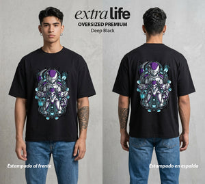El Poder de las Esferas | El Tirano del Cosmos #00853 - Playera Oversized Premium | Deep Black - Foto en modelo