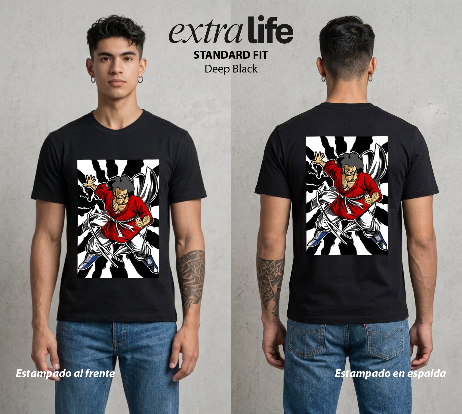 El Poder de las Esferas | El Campeon Humano #00855 - Playera Standard Fit | Deep Black - Foto en modelo