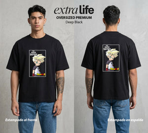 El Poder de las Esferas | La Guerrera Joven #00858 - Playera Oversized Premium | Deep Black - Foto en modelo
