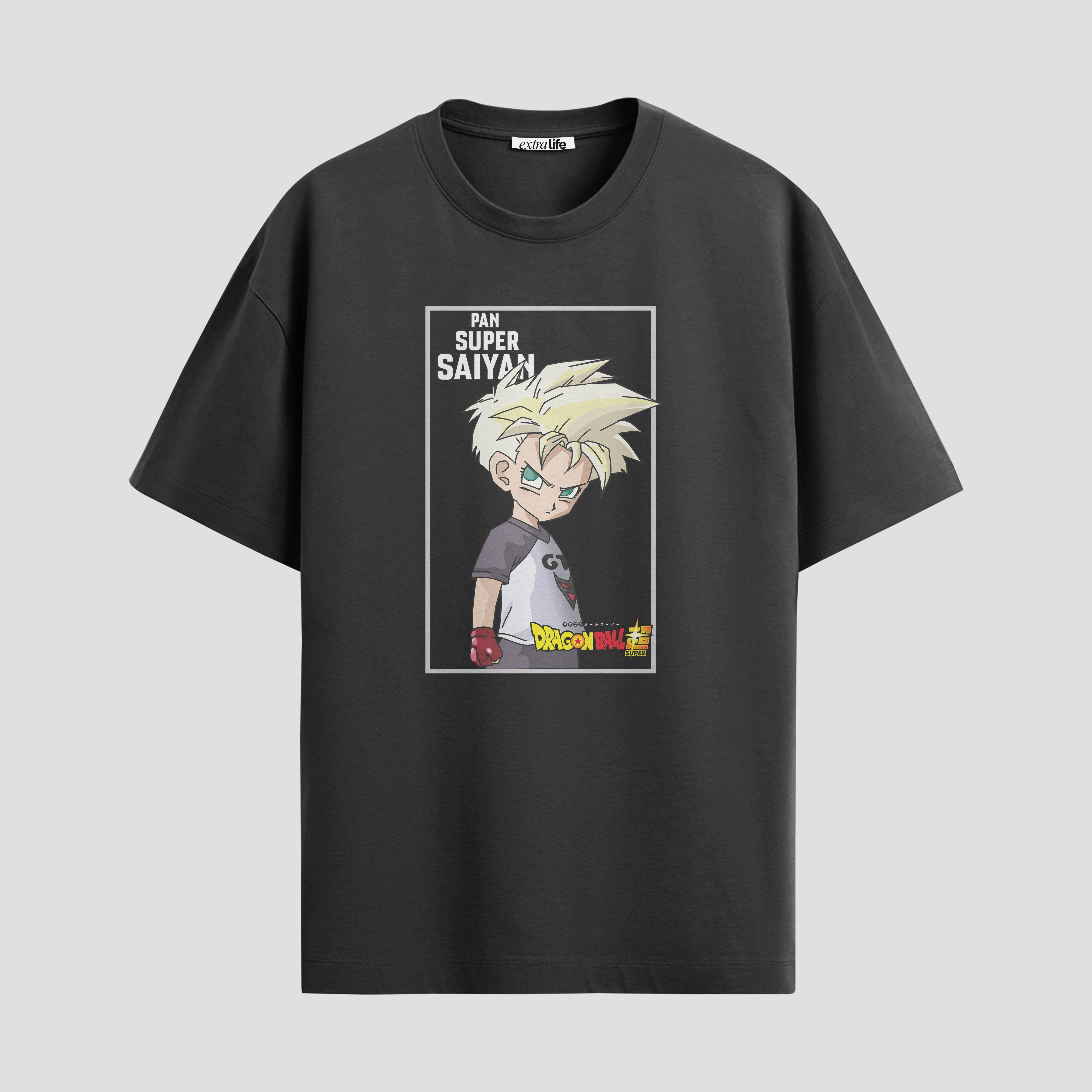 Playera urbana de anime y gaming ExtraLife MX, corte Standard Fit unisex ligero y transpirable en color Deep Black y Pure White, ropa de uso diario para gym y casual.