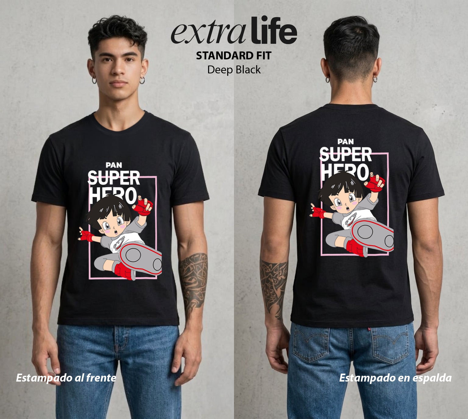 El Poder de las Esferas | La Nieta del Guerrero #00859 - Playera Standard Fit | Deep Black - Foto en modelo
