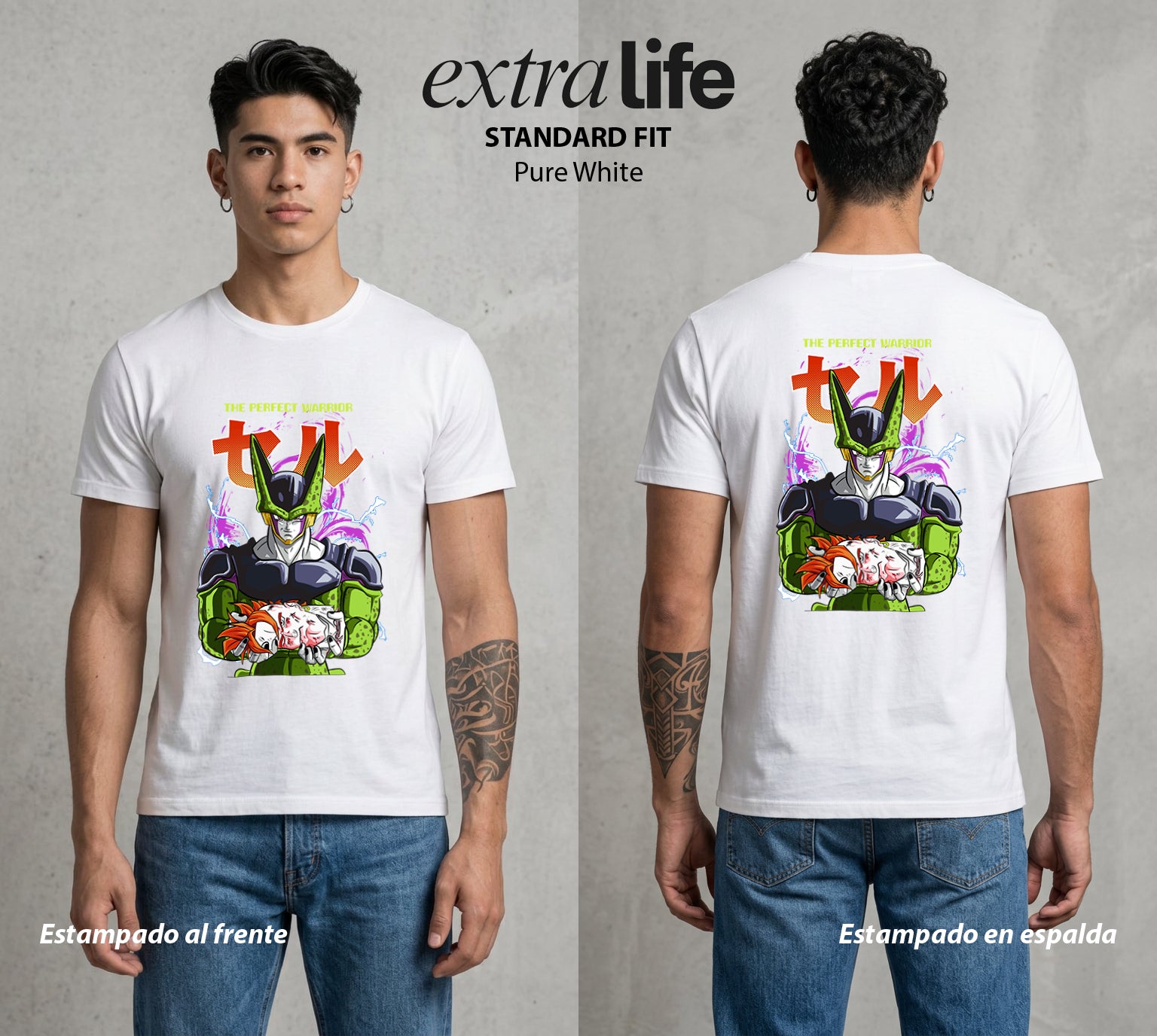 El Poder de las Esferas | La Perfeccion Genetica #00860 - Playera Standard Fit | Pure White - Foto en modelo