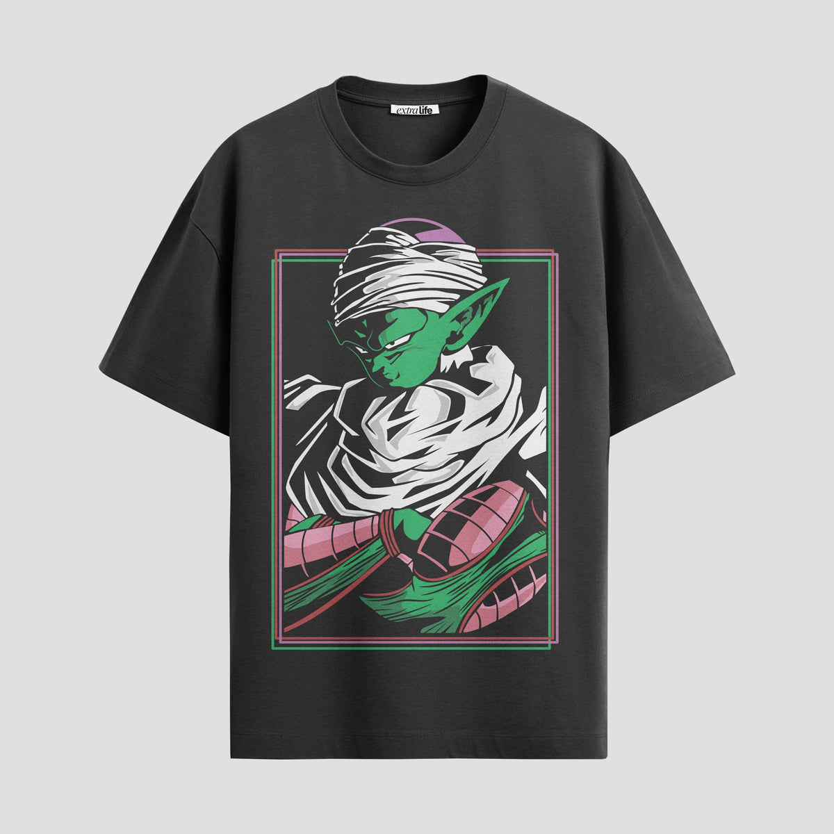 Playera urbana de anime y gaming ExtraLife MX, corte Classic Premium unisex ligero y transpirable en color Deep Black y Pure White, ropa de uso diario para gym y casual.