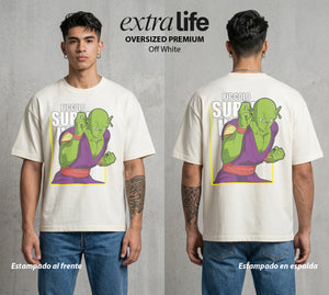 El Poder de las Esferas | El Maestro Verde #00862 - Playera Oversized Premium | Off White - Foto en modelo