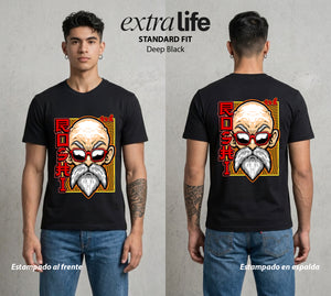 El Poder de las Esferas | El Maestro de Goku #00865 - Playera Standard Fit | Deep Black - Foto en modelo