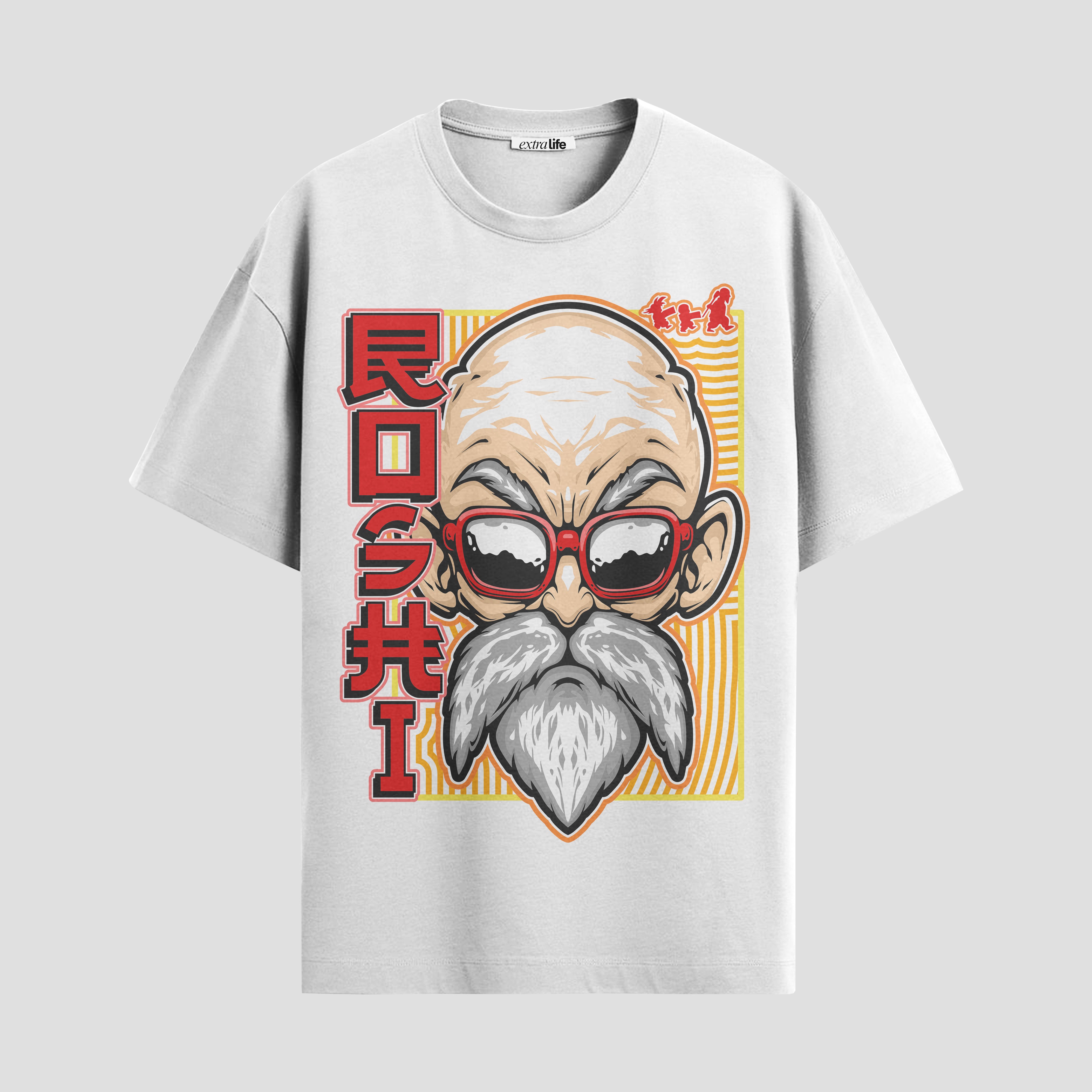Playera urbana de anime y gaming ExtraLife MX, corte Standard Fit unisex ligero y transpirable en color Deep Black y Pure White, ropa de uso diario para gym y casual.