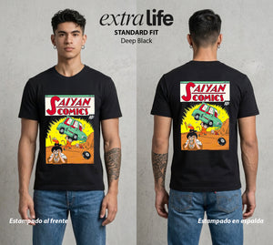 El Poder de las Esferas | El Saiyajin del Comic #00871 - Playera Standard Fit | Deep Black - Foto en modelo