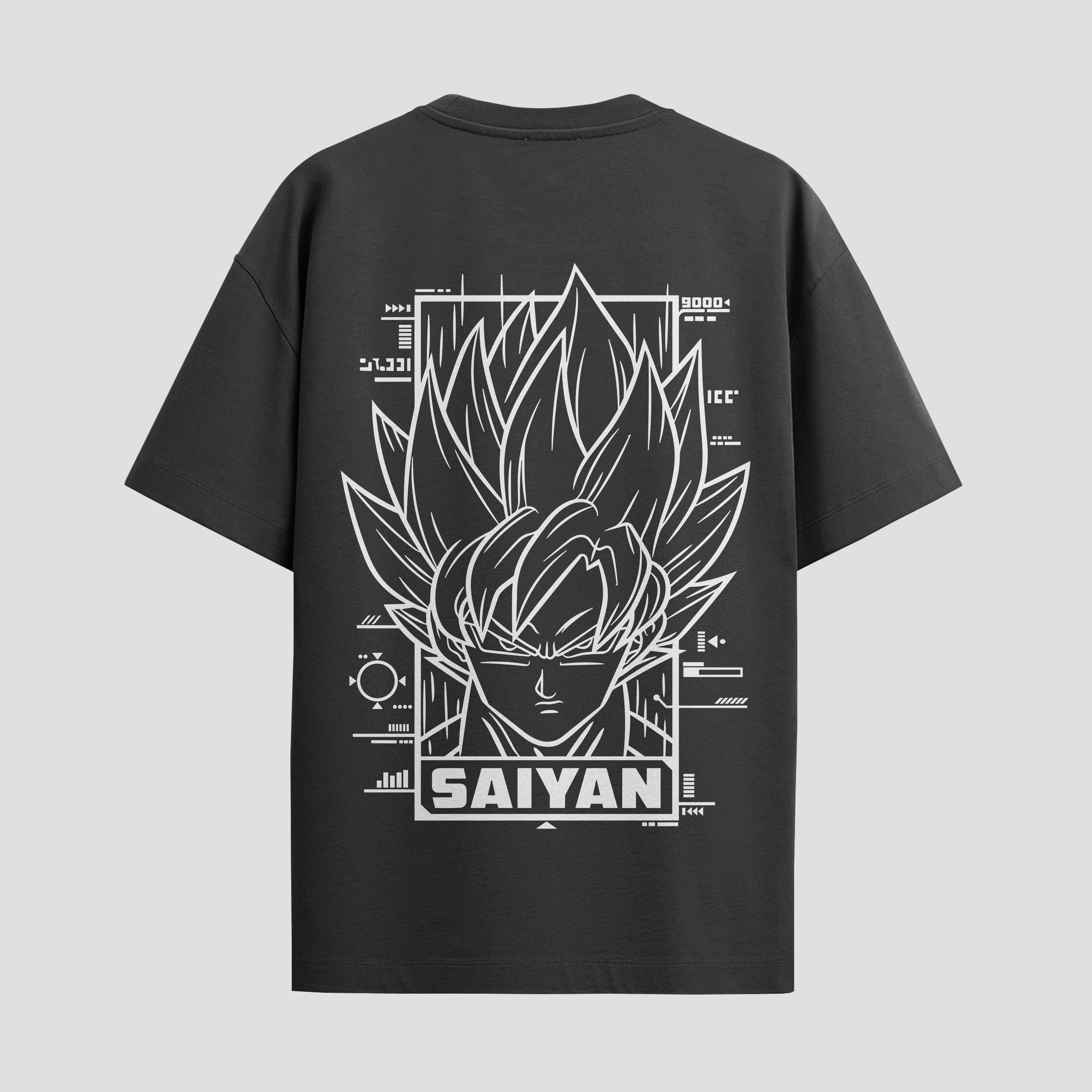 Playera urbana de anime y gaming ExtraLife MX, corte Standard Fit unisex ligero y transpirable en color Deep Black y Pure White, ropa de uso diario para gym y casual.
