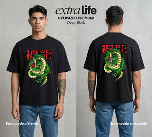 El Poder de las Esferas | El Guardián de las Esferas #00877 - Playera Oversized Premium | Deep Black - Foto en modelo