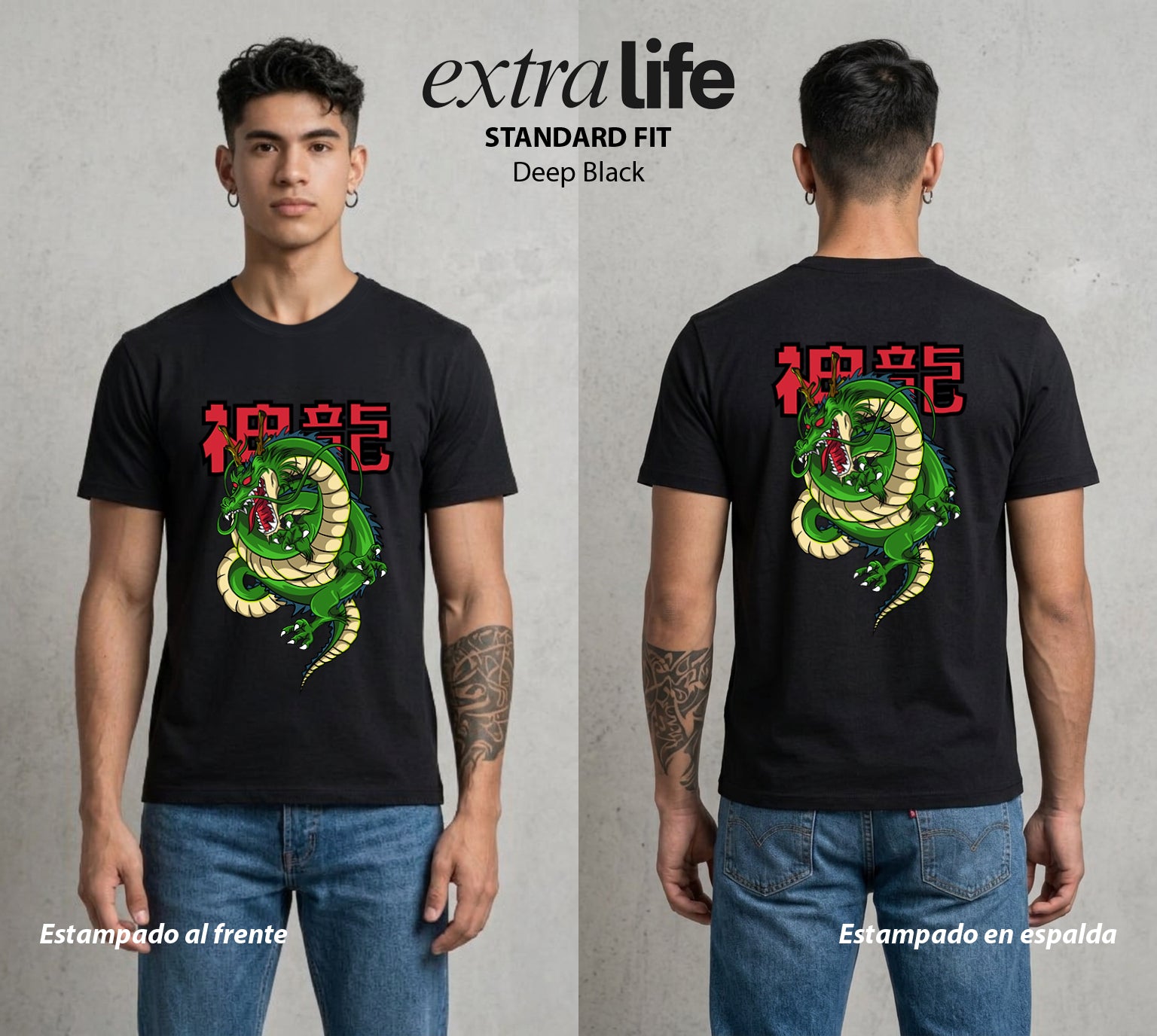 El Poder de las Esferas | El Guardián de las Esferas #00877 - Playera Standard Fit | Deep Black - Foto en modelo