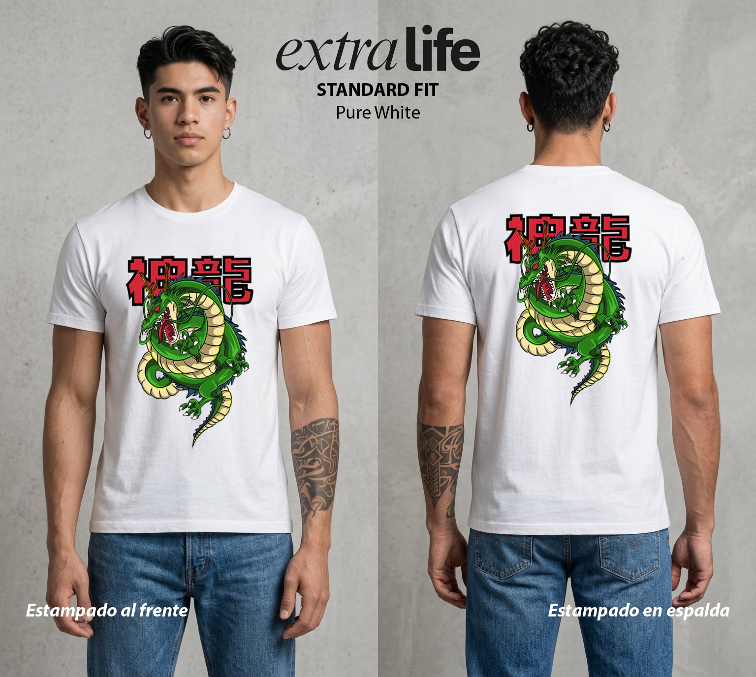 El Poder de las Esferas | El Guardián de las Esferas #00877 - Playera Standard Fit | Pure White - Foto en modelo