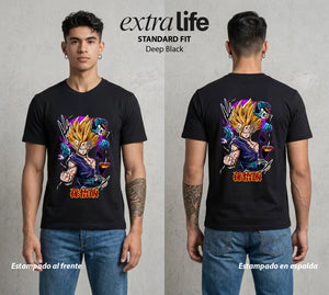 El Poder de las Esferas | El Hijo del Guerrero #00882 - Playera Standard Fit | Deep Black - Foto en modelo