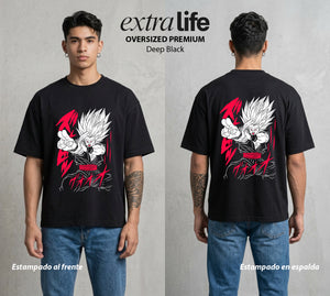 El Poder de las Esferas | La Bestia Interior #00883 - Playera Oversized Premium | Deep Black - Foto en modelo