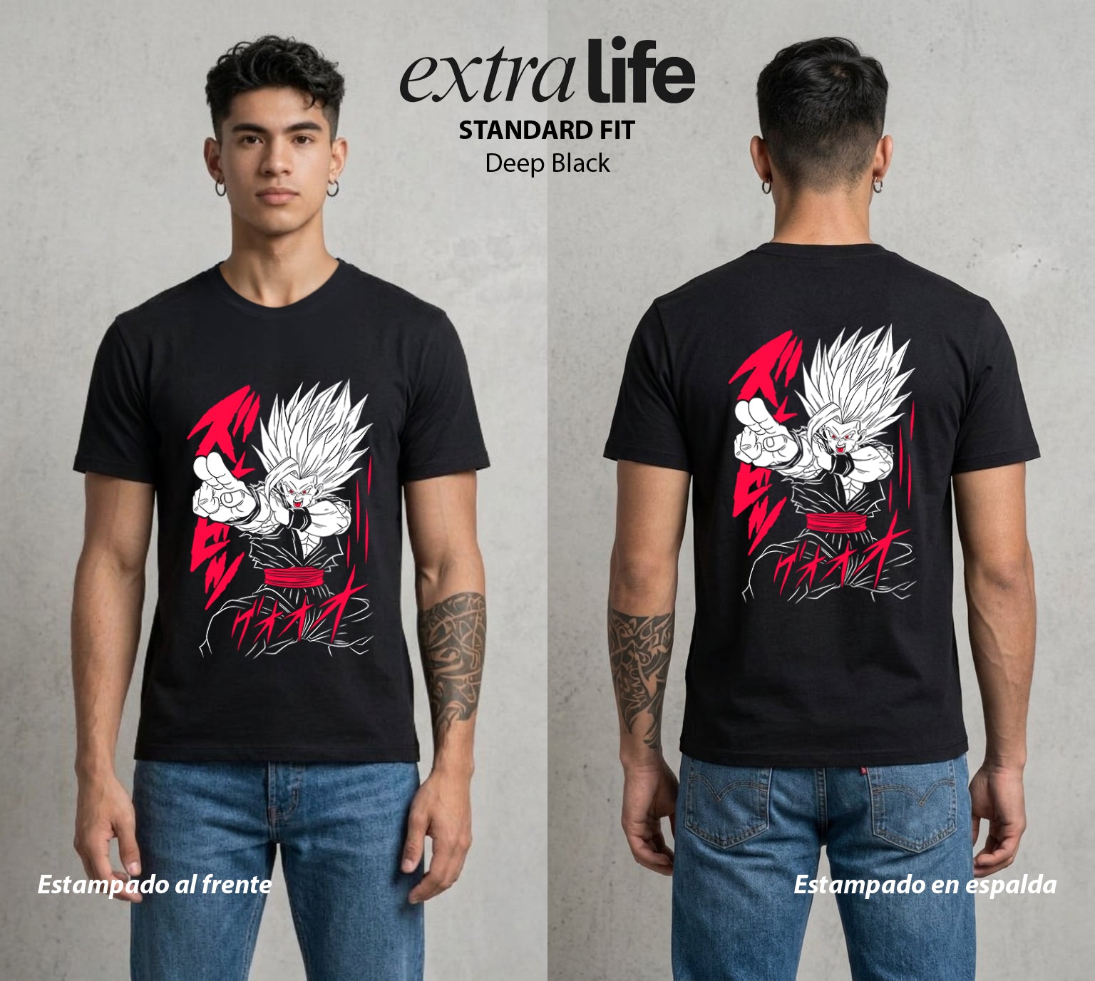 El Poder de las Esferas | La Bestia Interior #00883 - Playera Standard Fit | Deep Black - Foto en modelo