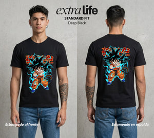 El Poder de las Esferas | Guerrero de las Estrellas #00884 - Playera Standard Fit | Deep Black - Foto en modelo