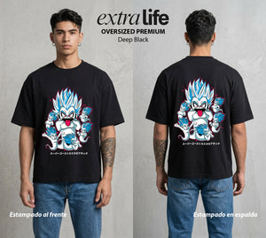 El Poder de las Esferas | Los Fantasmas del Ataque #00888 - Playera Oversized Premium | Deep Black - Foto en modelo