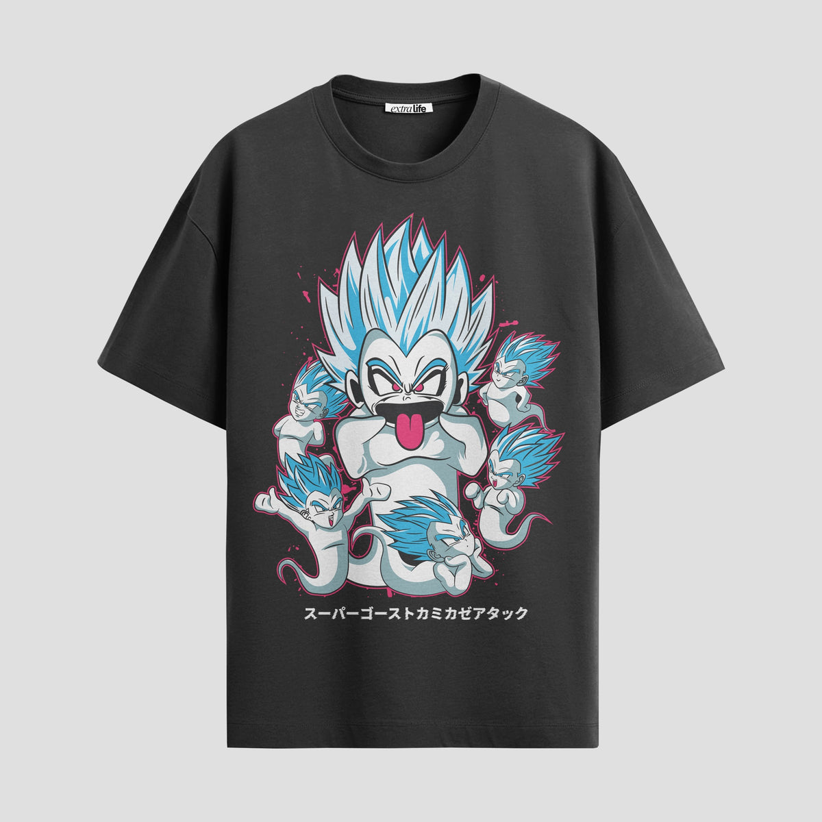 Playera urbana de anime y gaming ExtraLife MX, corte Classic Premium unisex ligero y transpirable en color Deep Black y Pure White, ropa de uso diario para gym y casual.