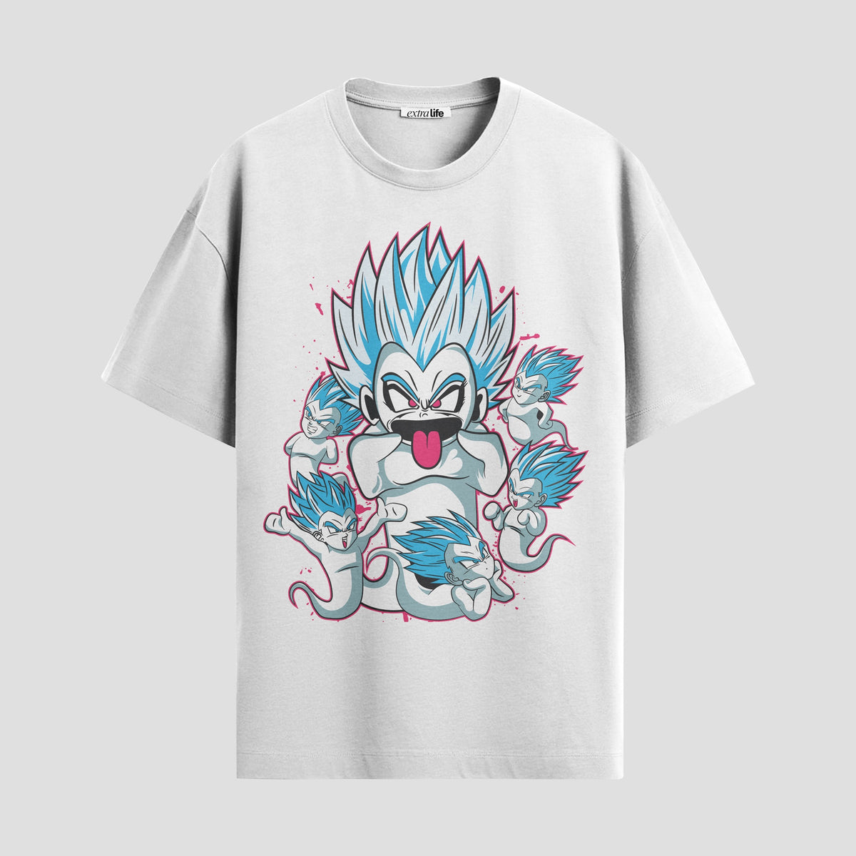 Playera urbana de anime y gaming ExtraLife MX, corte Classic Premium unisex ligero y transpirable en color Deep Black y Pure White, ropa de uso diario para gym y casual.