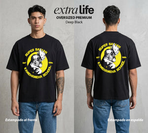 El Poder de las Esferas | La Escuela del Poder #00889 - Playera Oversized Premium | Deep Black - Foto en modelo
