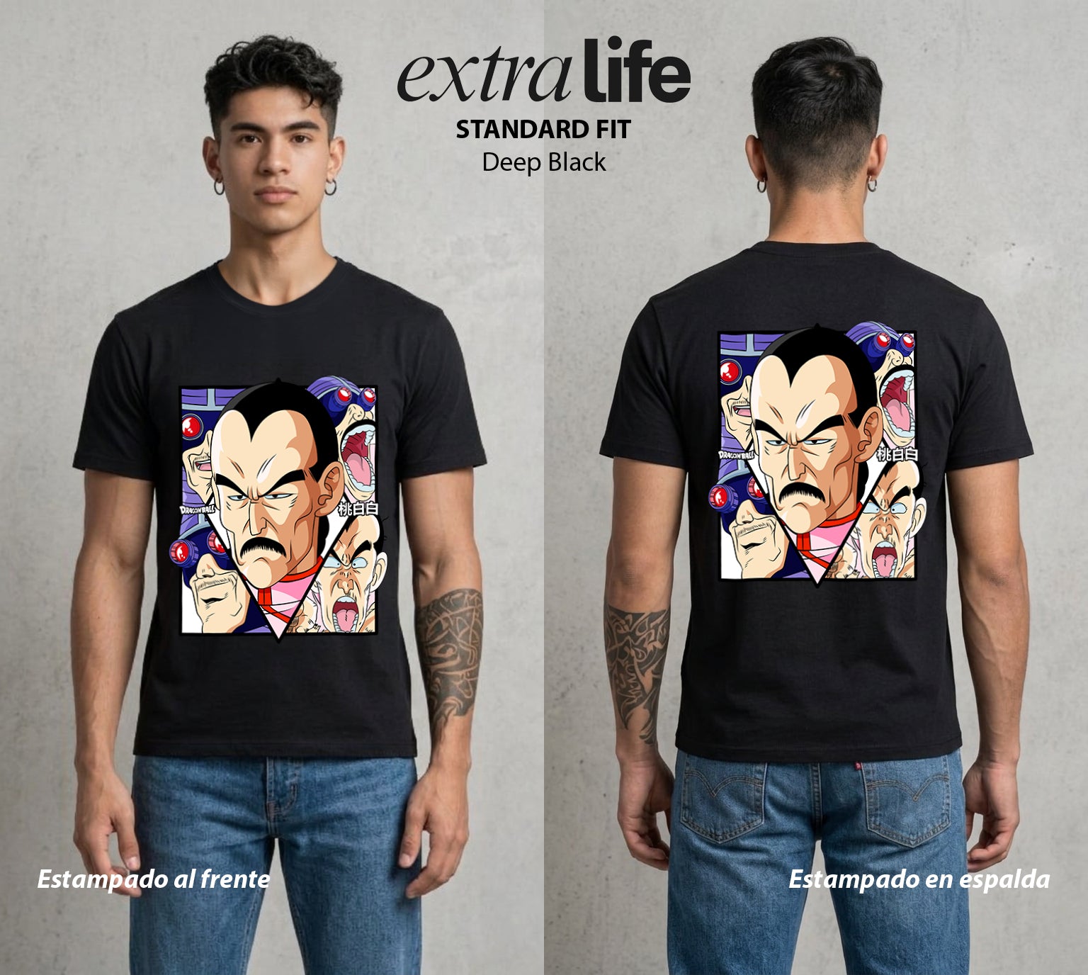 El Poder de las Esferas | El Asesino del Pasado #00892 - Playera Standard Fit | Deep Black - Foto en modelo