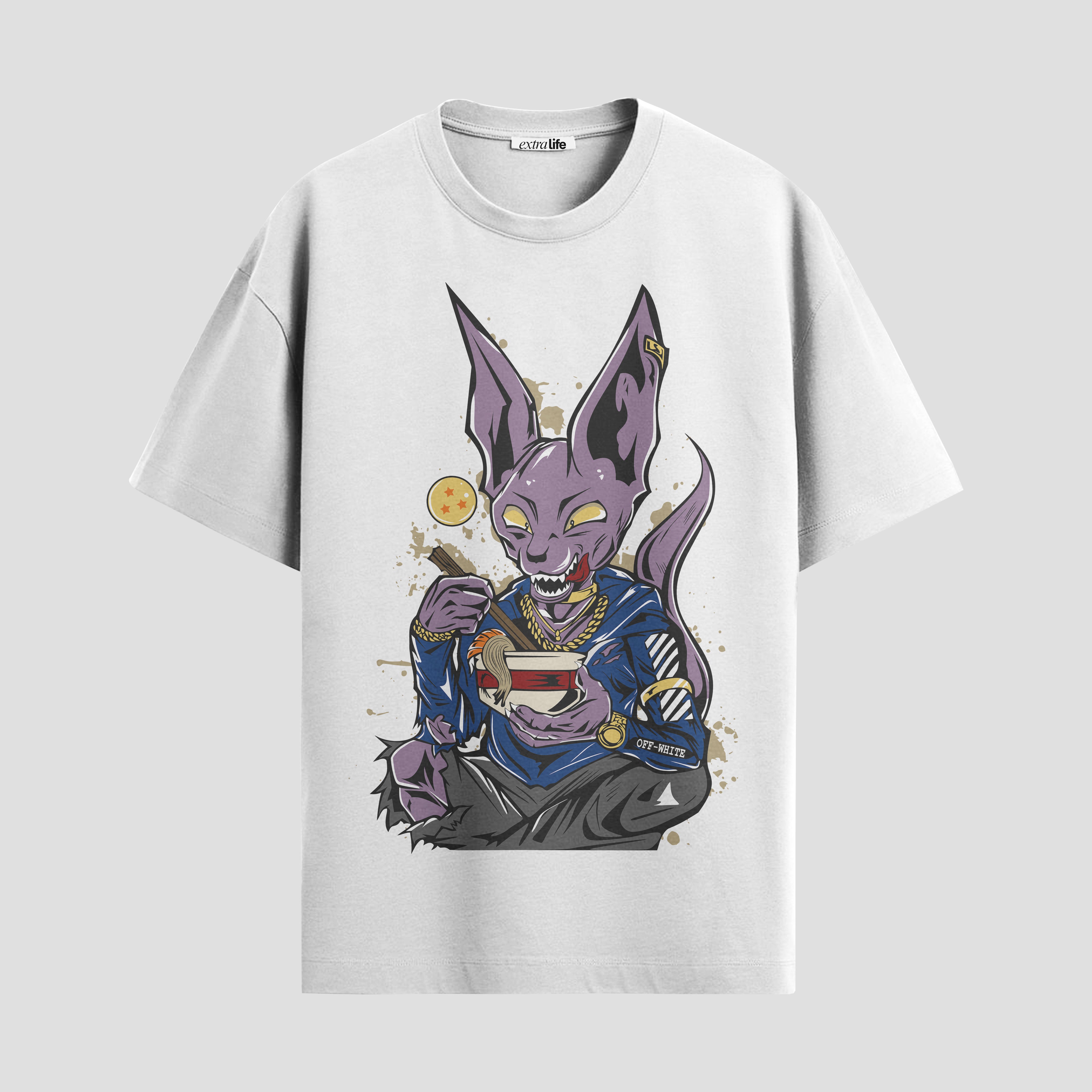Playera urbana de anime y gaming ExtraLife MX, corte Standard Fit unisex ligero y transpirable en color Deep Black y Pure White, ropa de uso diario para gym y casual.