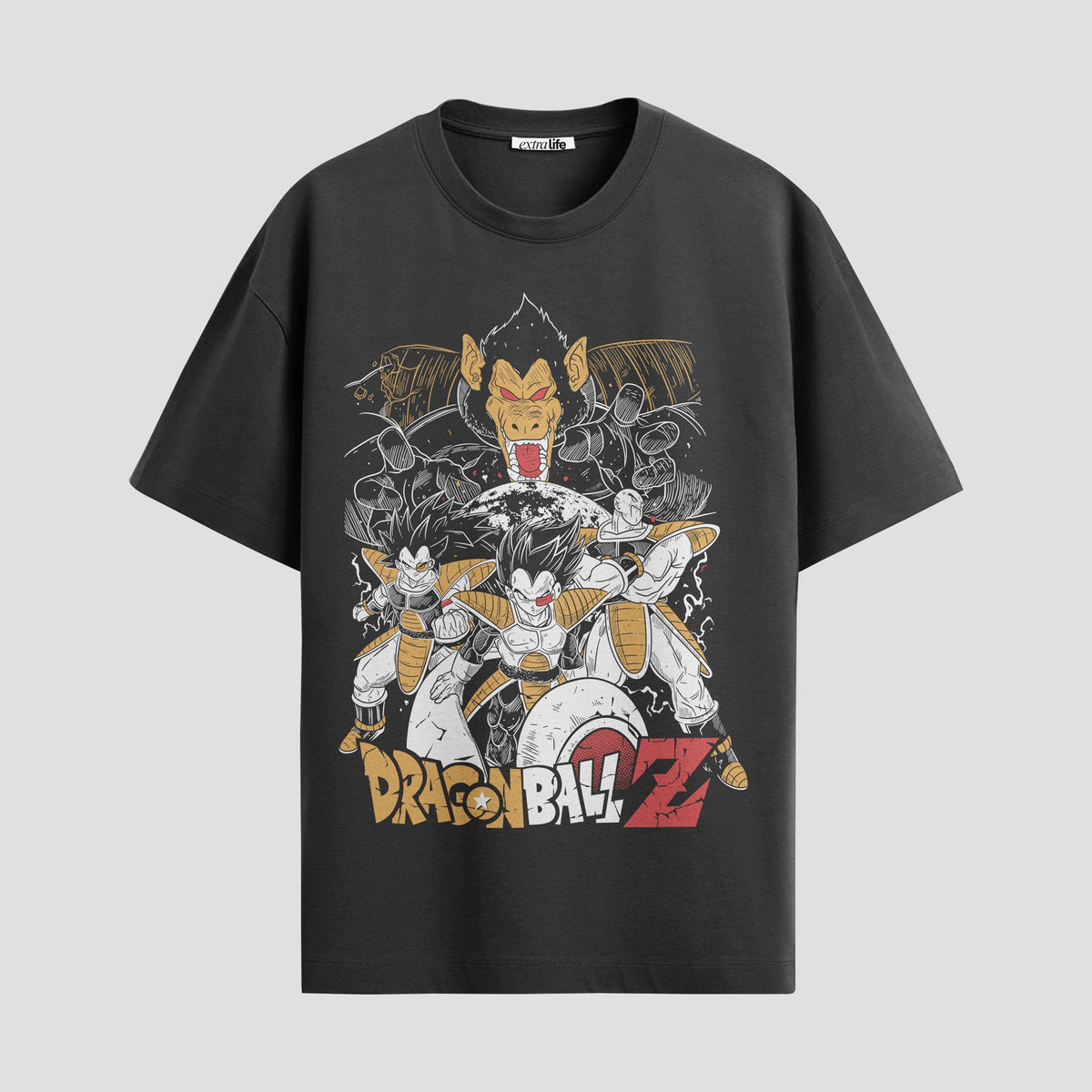 Playera urbana de anime y gaming ExtraLife MX, corte Classic Premium unisex ligero y transpirable en color Deep Black y Pure White, ropa de uso diario para gym y casual.