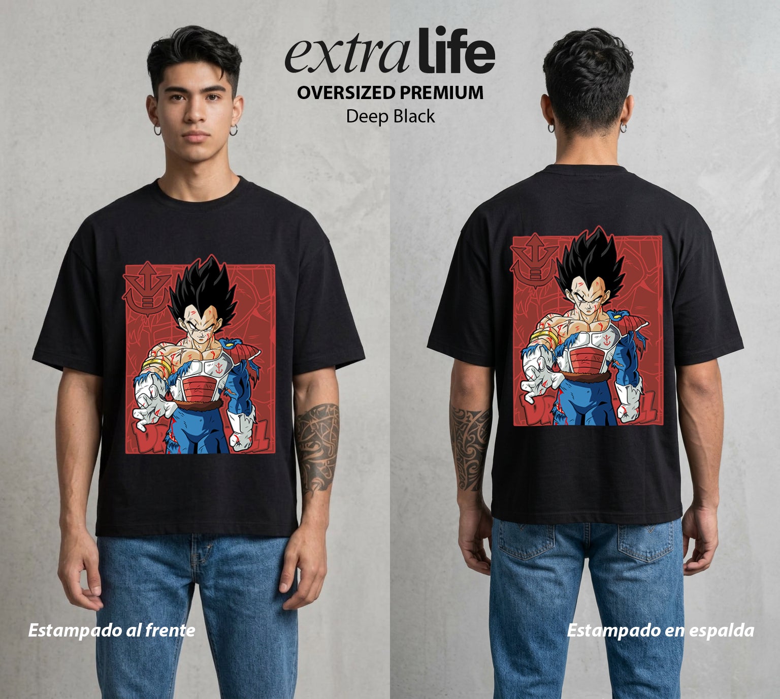 El Poder de las Esferas | Galick y Orgullo #00904 - Playera Oversized Premium | Deep Black - Foto en modelo