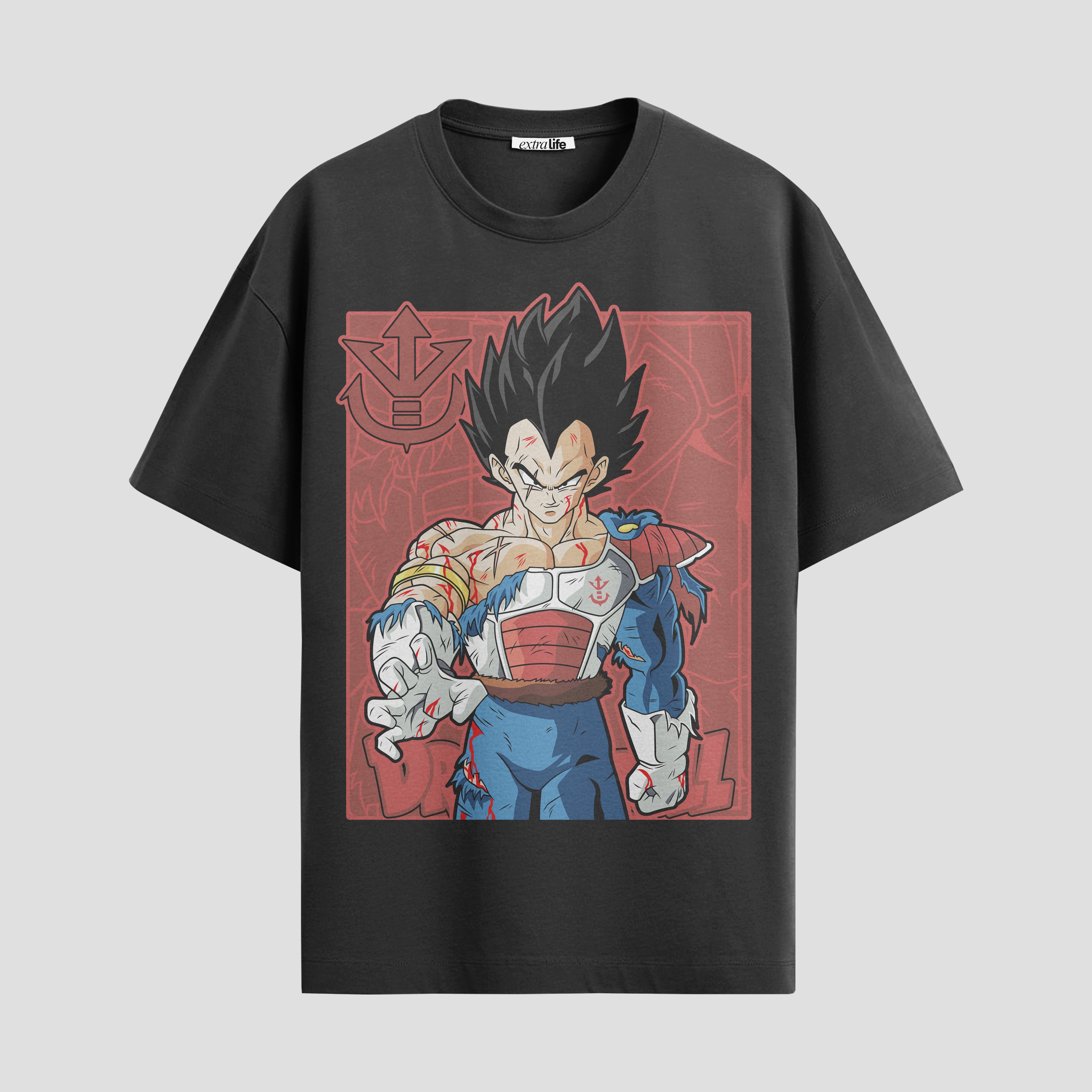 Playera urbana de anime y gaming ExtraLife MX, corte Standard Fit unisex ligero y transpirable en color Deep Black y Pure White, ropa de uso diario para gym y casual.