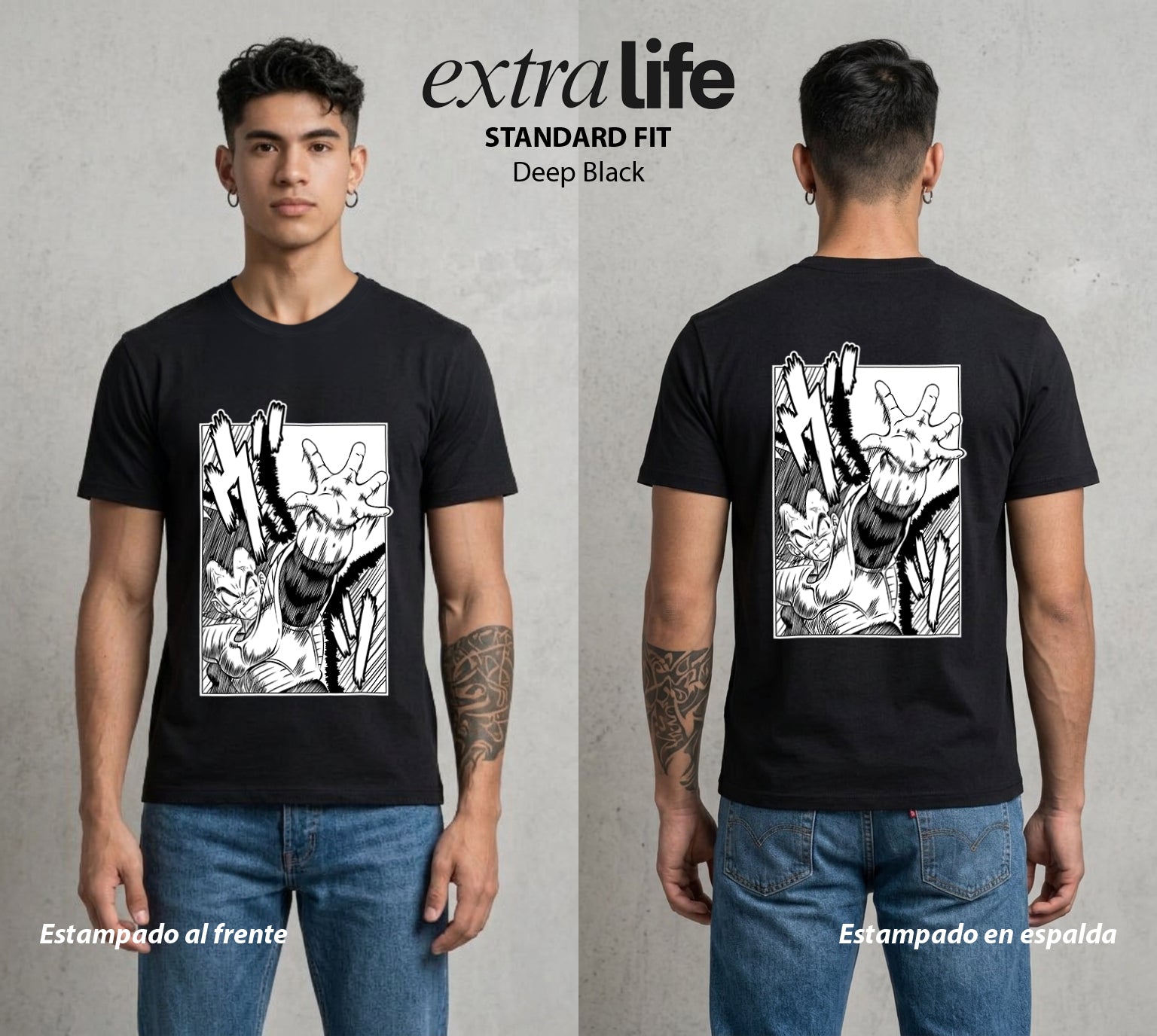 El Poder de las Esferas | El Principe Indomable #00905 - Playera Standard Fit | Deep Black - Foto en modelo