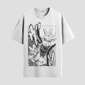 Playera urbana de anime y gaming ExtraLife MX, corte Standard Fit unisex ligero y transpirable en color Deep Black y Pure White, ropa de uso diario para gym y casual.