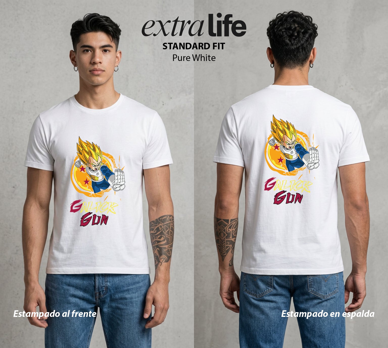 El Poder de las Esferas | El Principe Caido #00907 - Playera Standard Fit | Pure White - Foto en modelo
