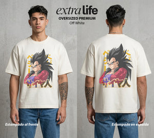 El Poder de las Esferas | El Principe Caido #00908 - Playera Oversized Premium | Off White - Foto en modelo