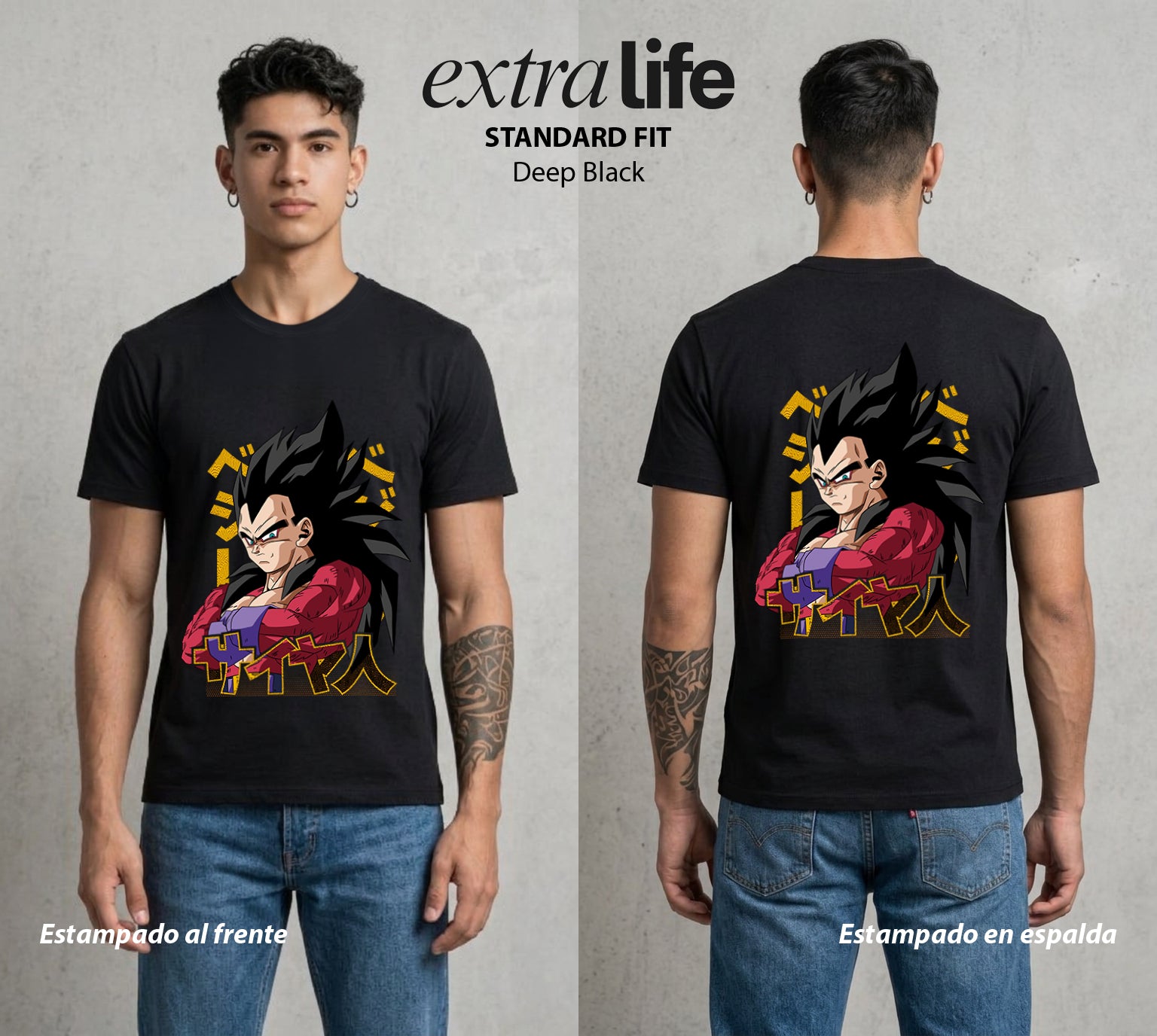 El Poder de las Esferas | El Principe Caido #00908 - Playera Standard Fit | Deep Black - Foto en modelo
