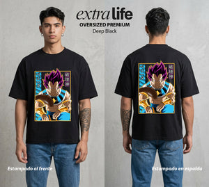 El Poder de las Esferas | El Principe Caido #00910 - Playera Oversized Premium | Deep Black - Foto en modelo