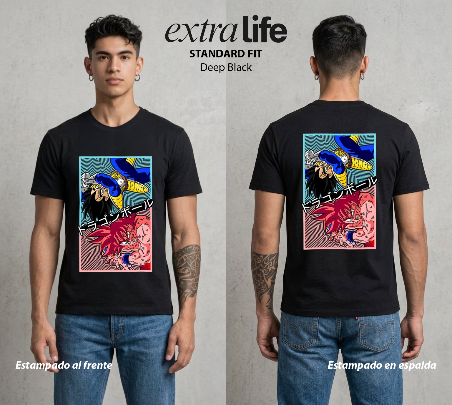 El Poder de las Esferas | Guerrero de las Estrellas #00912 - Playera Standard Fit | Deep Black - Foto en modelo