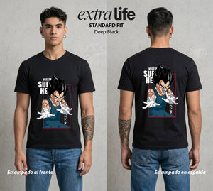El Poder de las Esferas | El Principe Caido #00915 - Playera Standard Fit | Deep Black - Foto en modelo