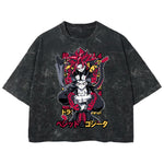 Playera streetwear premium de anime y gaming ExtraLife MX, corte boxy deluxe mineral wash heavyweight en color Acid Wash, moda urbana mexicana de culto.