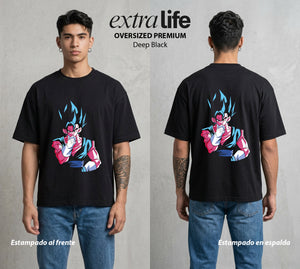 El Poder de las Esferas | La Fusion Suprema #00921 - Playera Oversized Premium | Deep Black - Foto en modelo