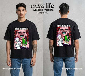 El Poder de las Esferas | La Galeria del Mal #00923 - Playera Oversized Premium | Deep Black - Foto en modelo