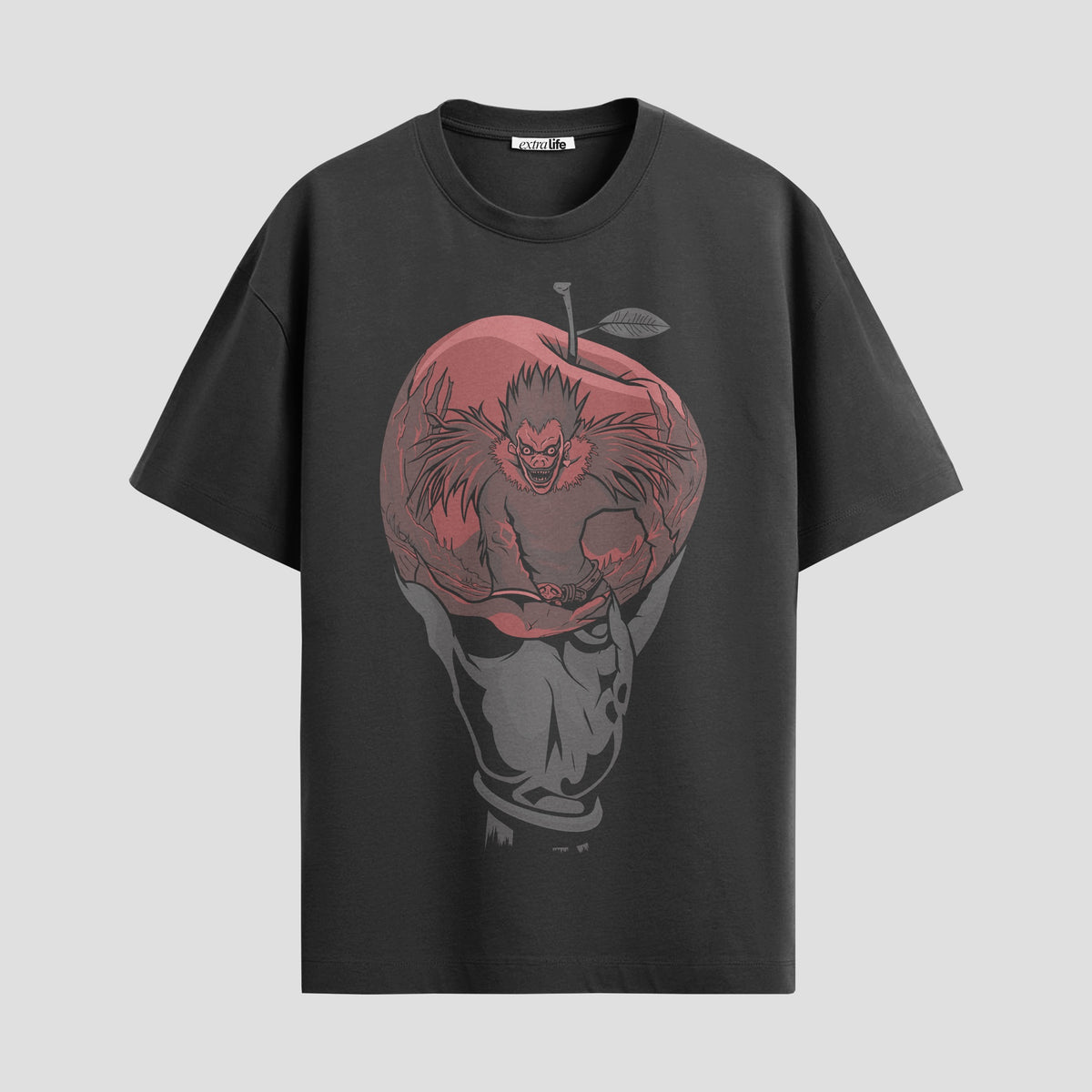 Playera urbana de anime y gaming ExtraLife MX, corte Classic Premium unisex ligero y transpirable en color Deep Black y Pure White, ropa de uso diario para gym y casual.