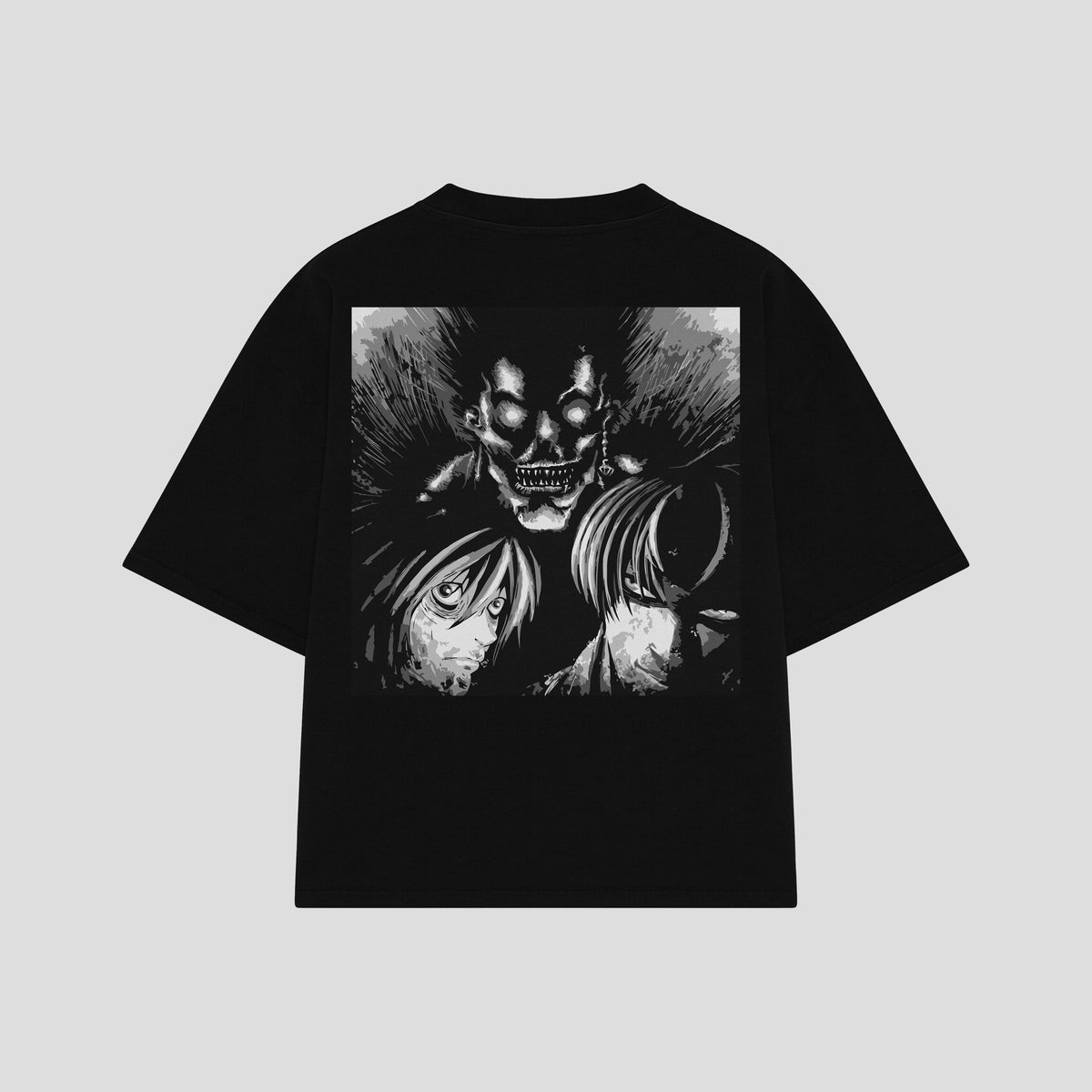 Playera streetwear premium de anime y gaming ExtraLife MX, corte oversized drop shoulder ligero y fresco en color Deep Black y Off-White, moda urbana mexicana de culto.